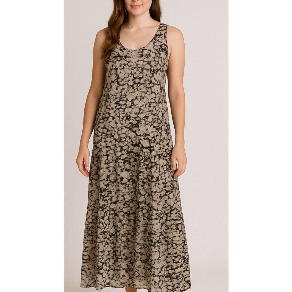 Willow & Clay maxi dress brown tan sleeveless tiered skirt SZ 10 lightweight